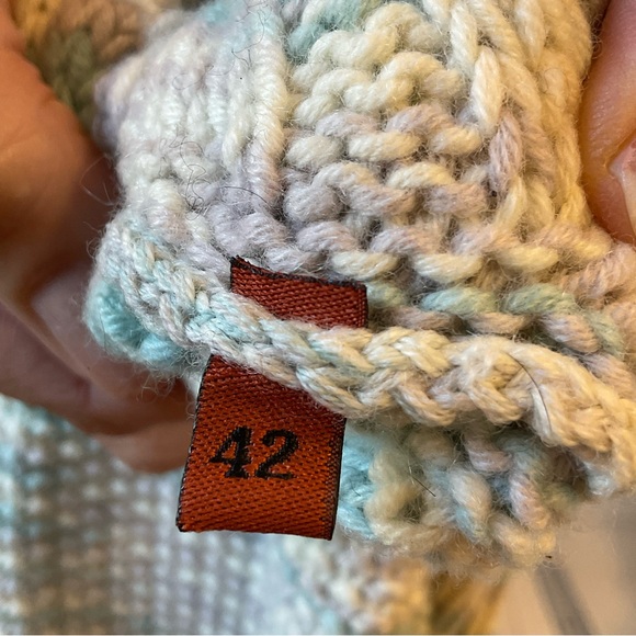 Missoni V-neck pastel sweater, fur tassel ties, classic and trending, Sz Small - Picture 7 of 15